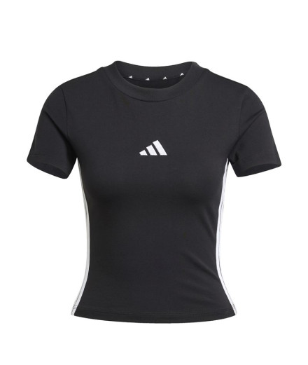 Camiseta adidas 3Bandas Sj Baby Mulher Negro/Branco