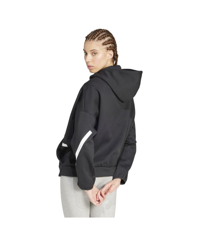 Moletom adidas Mulher Z.N.E. Oh Hd Preto/Branco