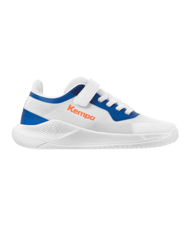 Chaussures Handball Kempa Enfant de Kourtfly blanc/bleu