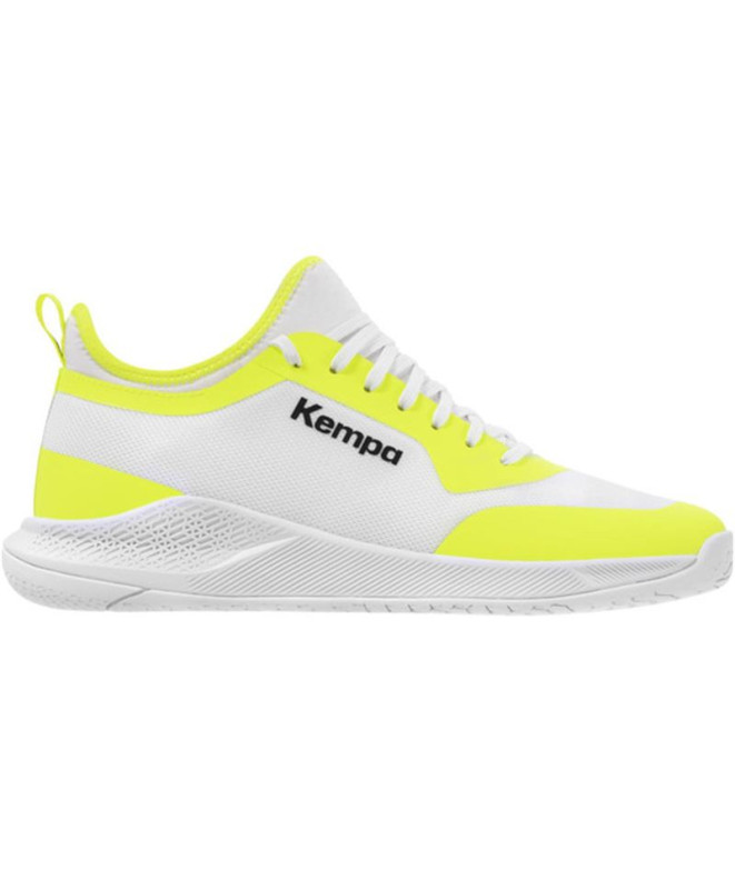 Zapatillas de Balonmano Kempa Kourtfly Infantil blanco/amarillo fluor