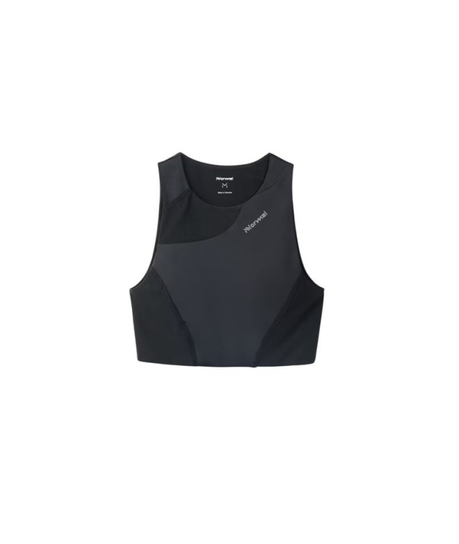 Camiseta de Trail Nnormal Cropped Top Mujer Negro