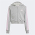 Sudadera adidas Jg 3Bandas French Terry Fz Cro Niña Gris/Rosa