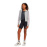 Sudadera adidas Jg 3Bandas French Terry Fz Cro Niña Gris/Rosa