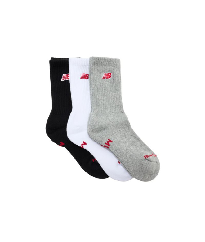 Calcetines New Balance Kids Patch Logo Crew 3 Pack Wm Wht/Multi