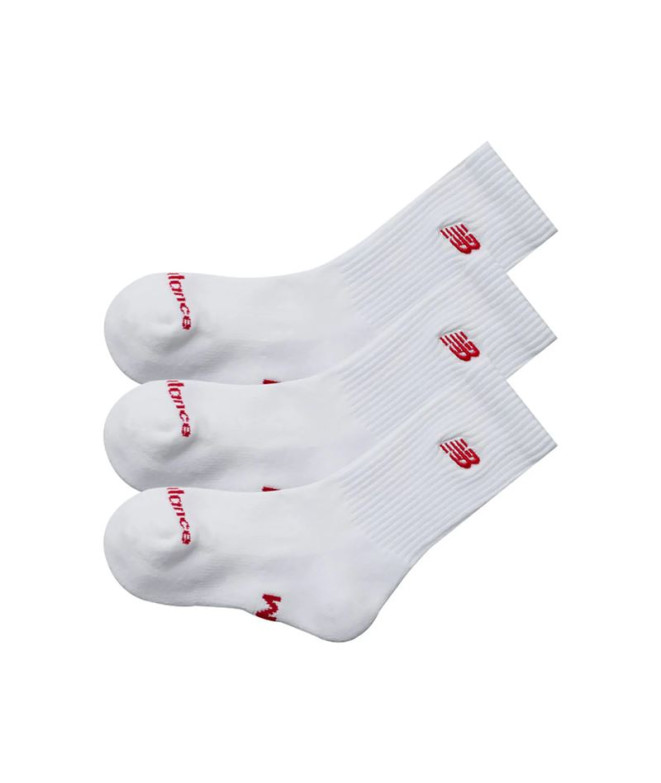 Calcetines New Balance Kids Patch Logo Crew 3 Pack Blanco Blanco