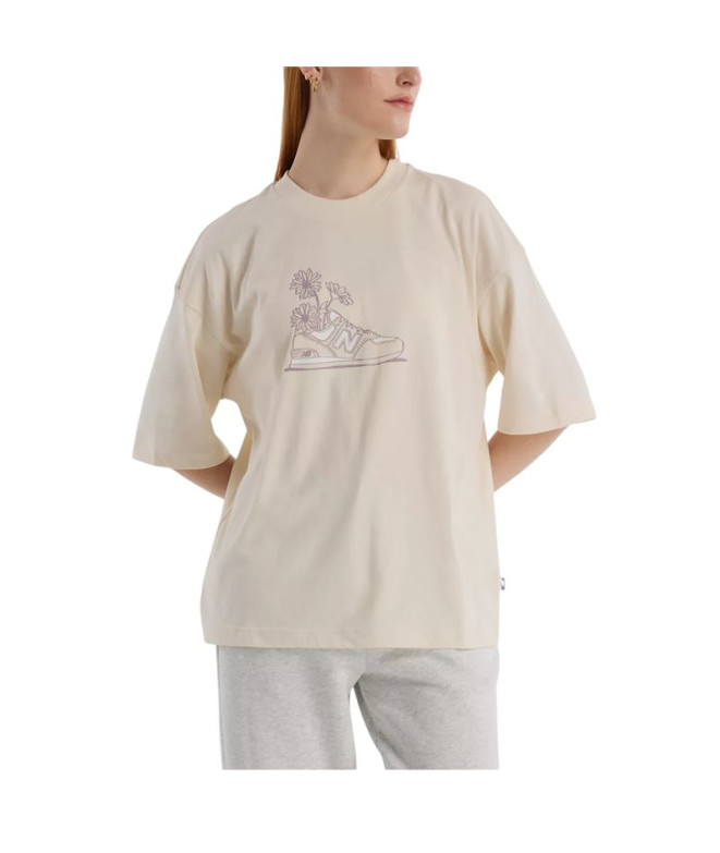 Camiseta New Balance Oversized Flower Mujer Lino