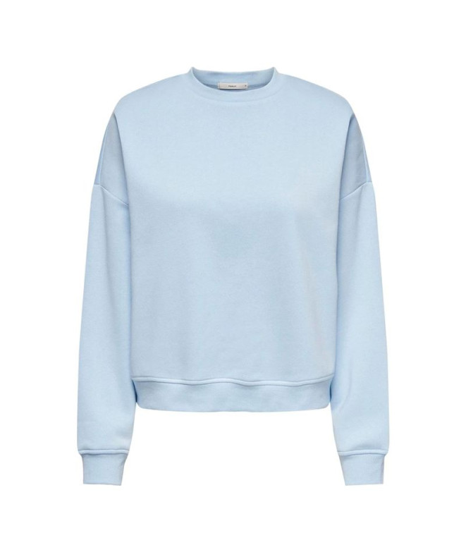 Sweat Femme Only Onl Life L/S Crew Oversize Cashmere Bleu