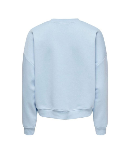 Sweat Femme Only Onl Life L/S Crew Oversize Cashmere Bleu 2