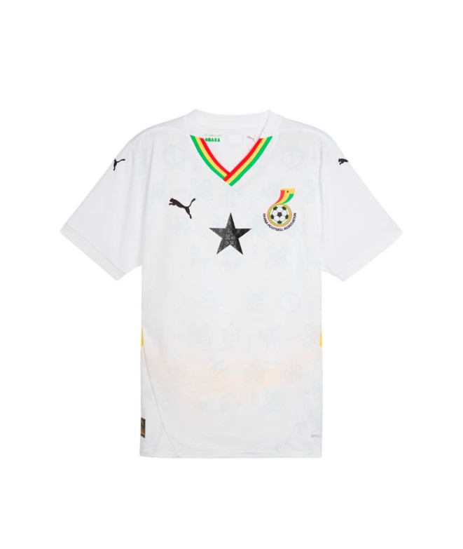 Camiseta Futebol de Puma Ghana Home Jersey Repl, branco Homem