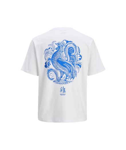 Camiseta Jack and Jones Jorsnake Homem Branco Brilhante 2