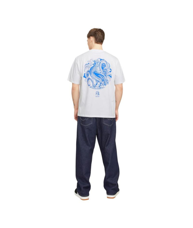 T-shirt Jack and Jones Jorsnake Homme Blanc...