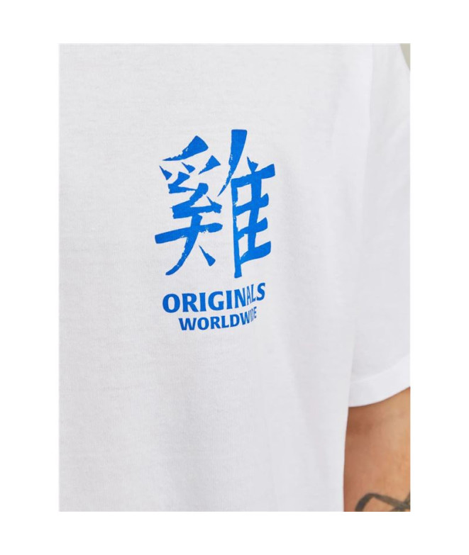 T-shirt Jack and Jones Jorsnake Homme Blanc...