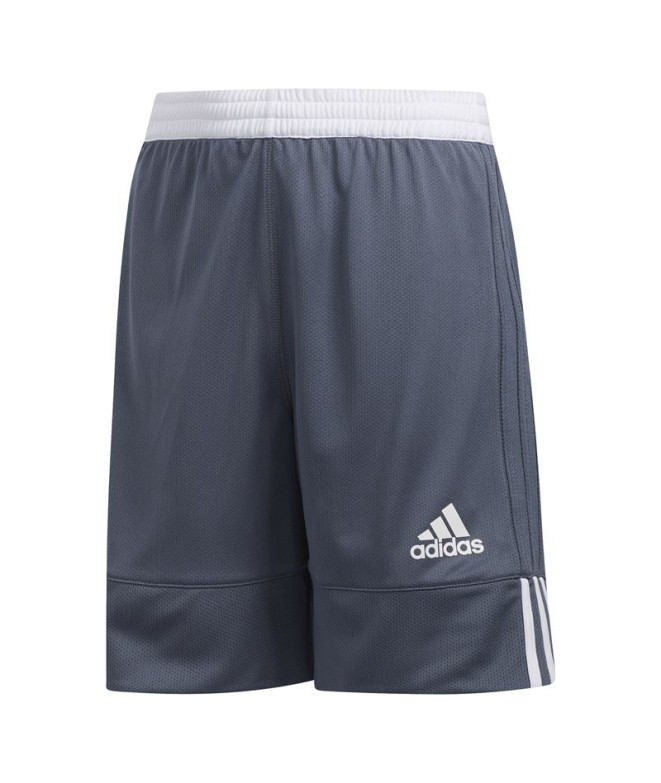 Calça Basquetebol adidas Infantil by Basketball 3G Speed Reversible Short Cinzento