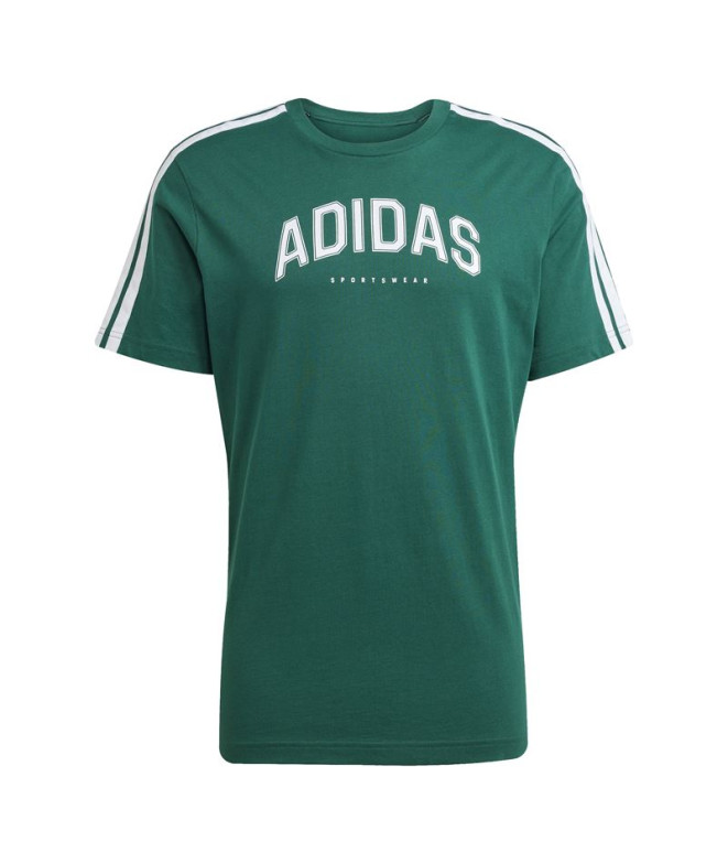 Camiseta adidas Homem Verde escuro da faculdade