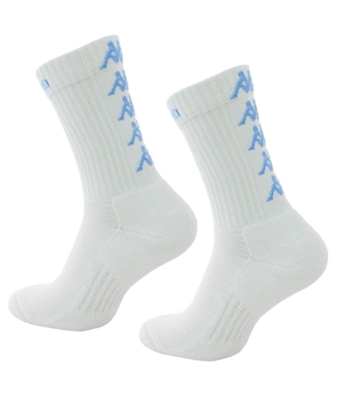 Calcetines Kappa Eleno Pack Of 3 Hombre White/Lt Blue Logo