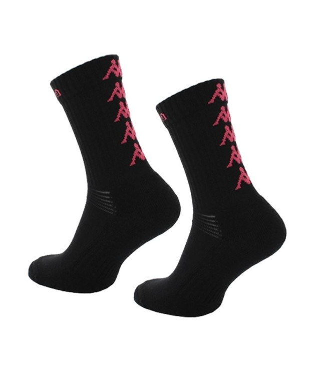 Calcetines Kappa Eleno Pack Of 3 Hombre Black/Fuchsia Logo