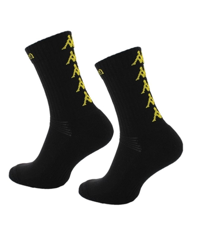Calcetines Kappa Eleno Pack Of 3 Hombre Black/Yellow Logo