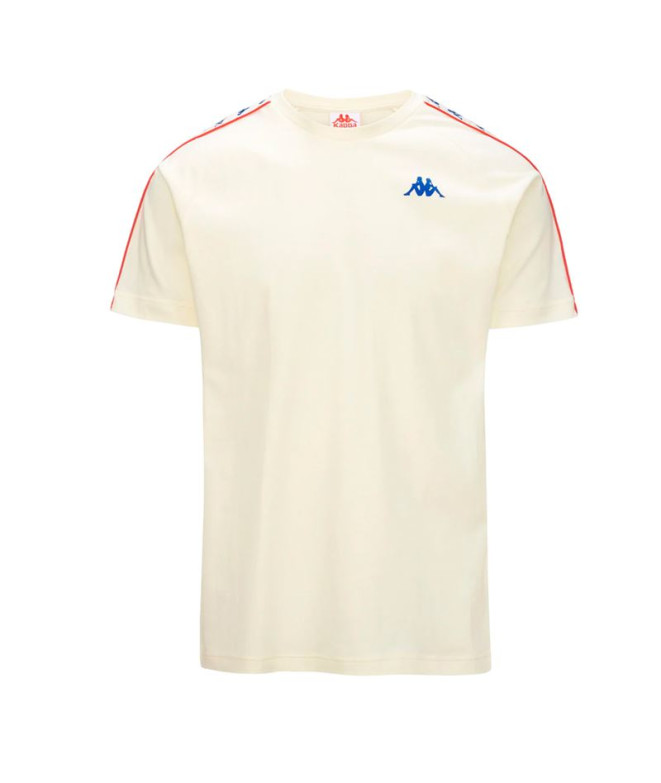 Camiseta Kappa Coen Slim 222 Hombre White Antique/Blue Royal/Red