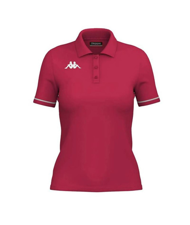 Polo Kappa Mulher Barla Fúcsia/Branco