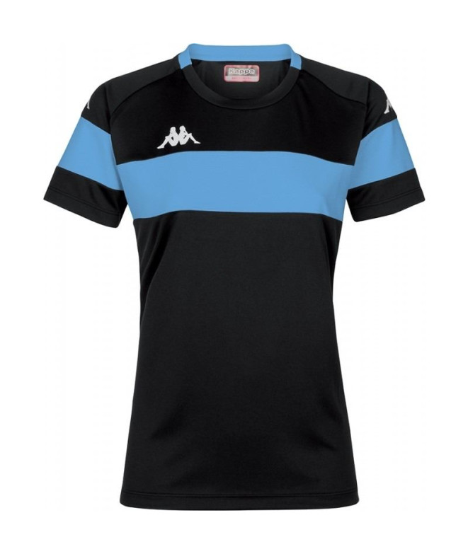 Camiseta de Fútbol Kappa Dareta Mujer Black/Blue Sky
