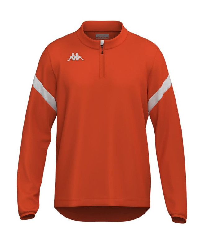 Sudadera Fitness Kappa Dolvole Hombre Orange Flame/White