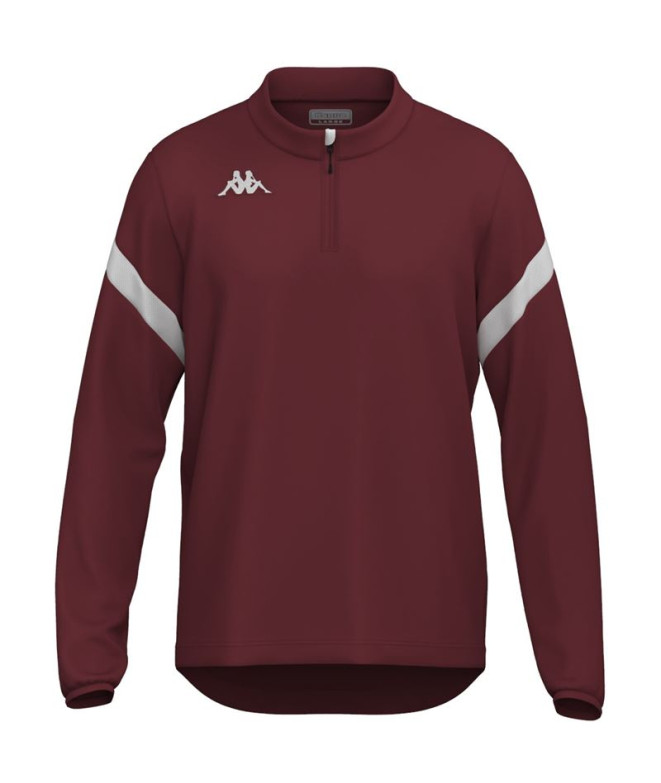 Moletom Fitness Kappa Homem Dolvole Vermelho Granata/Branco