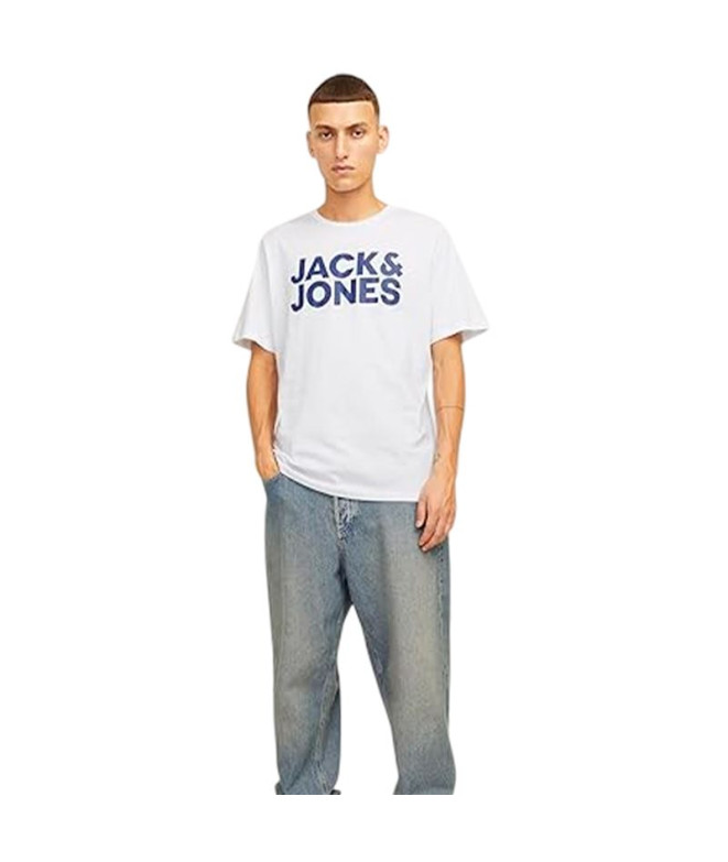 Camiseta Homem Jack and Jones Jjecorp Logo O-Neck 3Pk Mp Branco