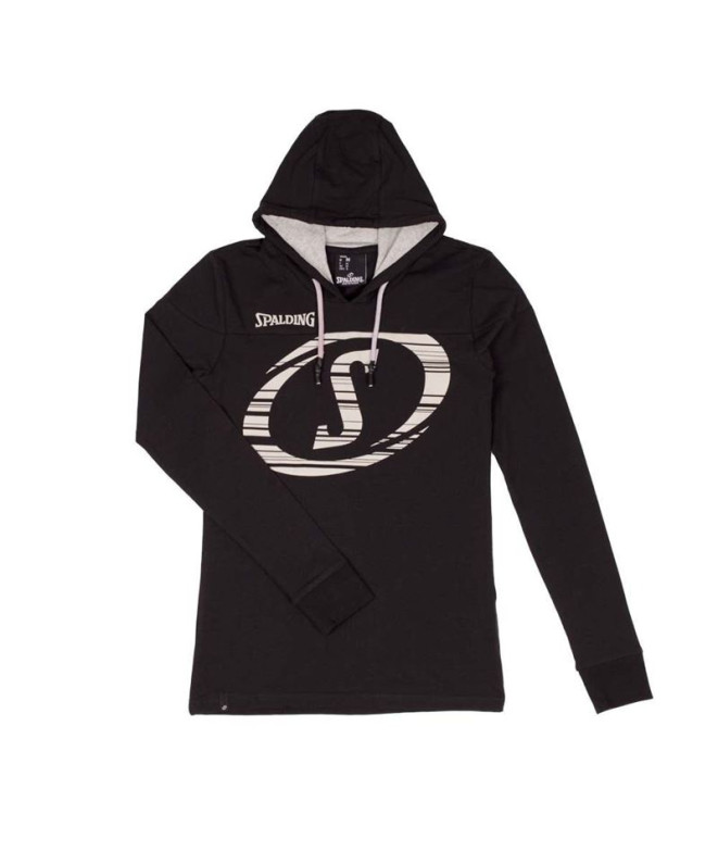 Moletom Basquetebol Spalding Mulher from Fast Manga comprida com capuz Preto/Cinzento Melange