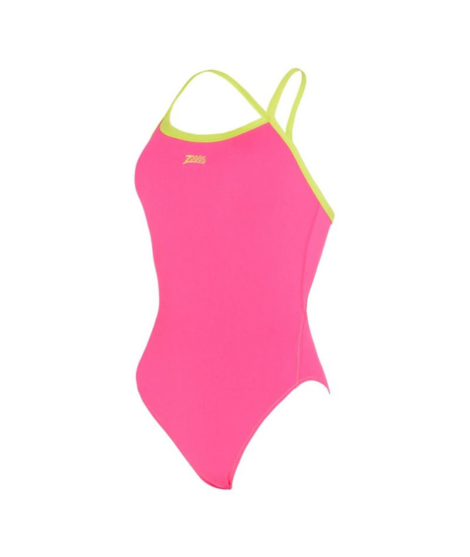 Maillot de bain Natation Femme de Zoggs Blaze Skyback Magenta/Lime