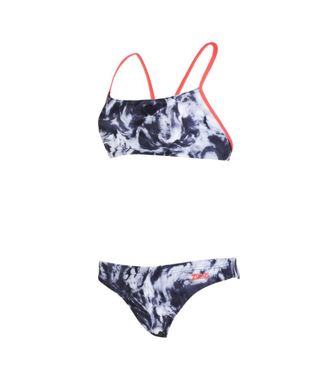 Bañador de Natación Zoggs Marble Tri Back 2 Piece Mujer Negro