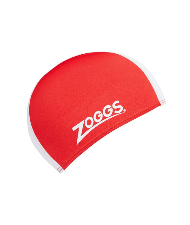 Bonnet Natation de Zoggs Polyester Rouge/Blanc