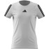 Camiseta Fitness adidas Menina de Jg Tr-Es 3Bandas Branco/Preto