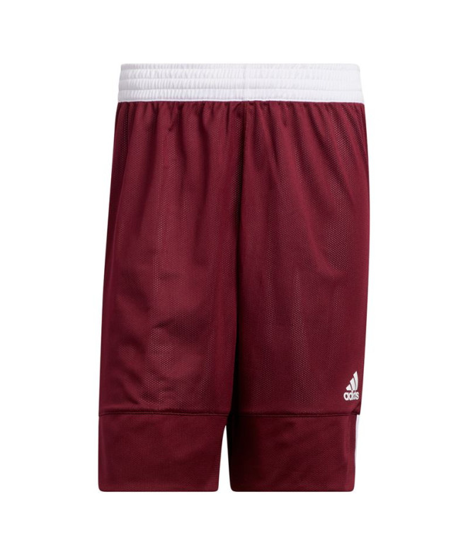 Pantalones de Baloncesto adidas 3G Speed Reversible Shr Hombre Granate/Blanco