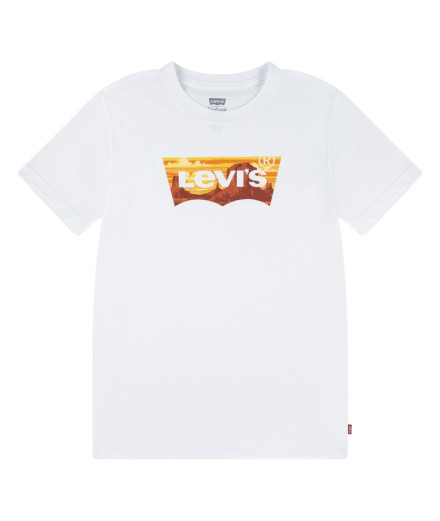 T-shirt Enfant Levi's Lvb Golden Glow Batwing Bright White T-shirt Enfant Levi's Lvb Golden Glow Batwing Bright White