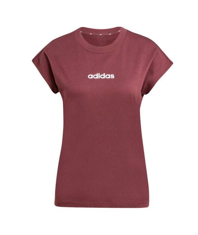 Camiseta adidas Lin Sj Mujer Rubaur/Blanco