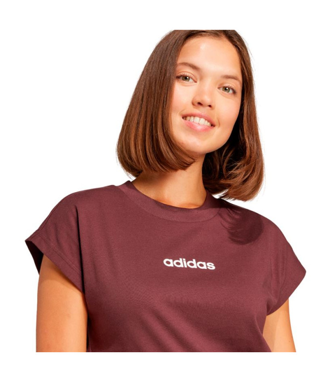T-shirt adidas Femme Lin Sj Rubaur/Blanc