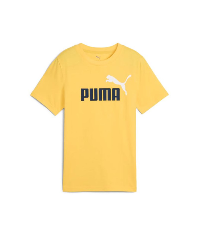 Camiseta Puma Essentials 2 Color No.1 Logo Infantil Amarillo Sunny