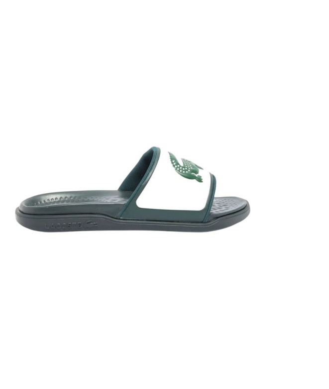 Chinelos Lacoste Homem Serve Slide Dual 1254Cma Branco Escuro/Verde Escuro