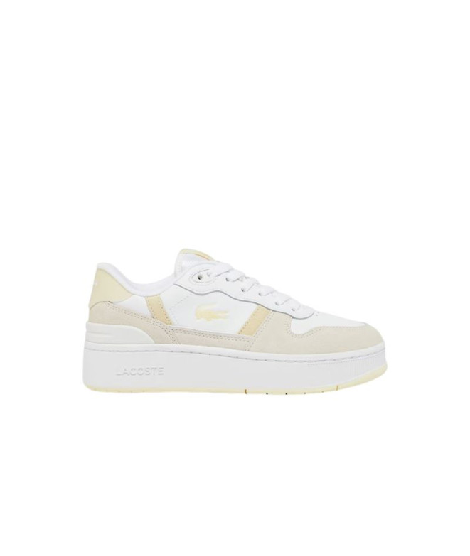 Chaussures Lacoste Femme T-Clip Plat 125 1 Sfa Blanc/Jaune foncé