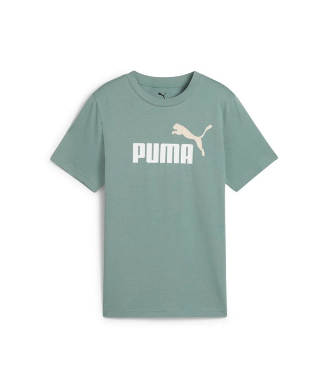 Camiseta Puma Essentials 2 Color No.1 Logo Infantil Luna Verde