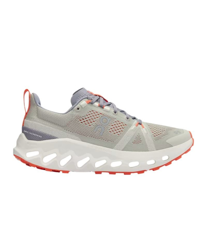 Chaussures Trail Trail Femme de On Cloudsurfer Fossil/Ivory