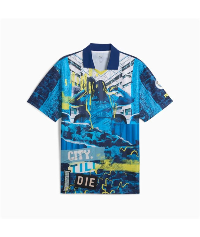 Camiseta de Fútbol Puma Manchester City Ftblnrgy+ Retro,Bright Aqua-Bl Hombre