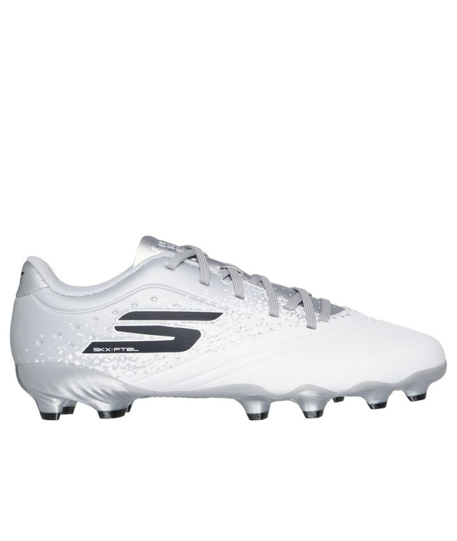 Bottes de Football Skechers Razor 1,5 FG Enfant Blanc/Gris