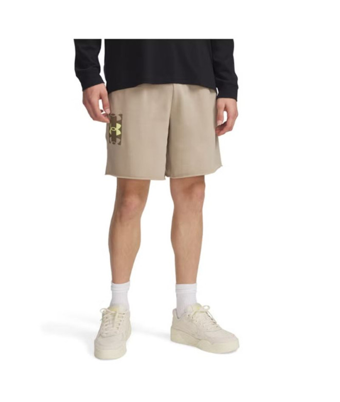 Calça Under Armour Homem Calções Rival Terrylogo8Inshort Castanho