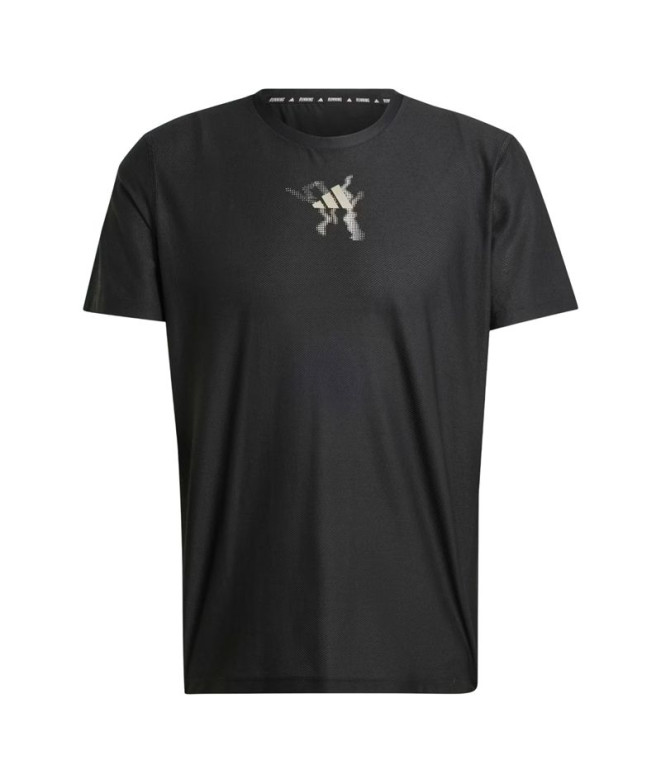 Camiseta Running adidas Running Homem da Ultimate Ub Graphic Preto