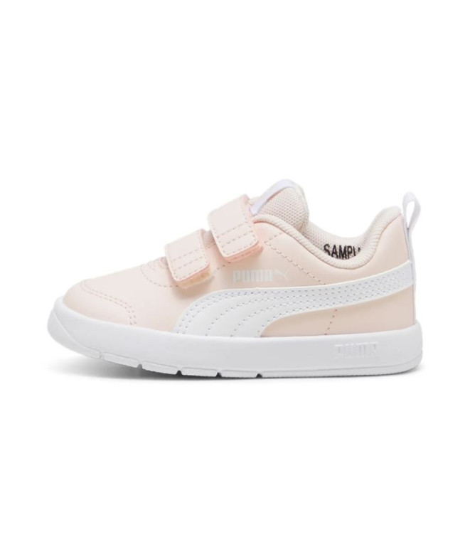 Zapatillas  Puma Courtflex V3 V Infantil Rosa Blanco