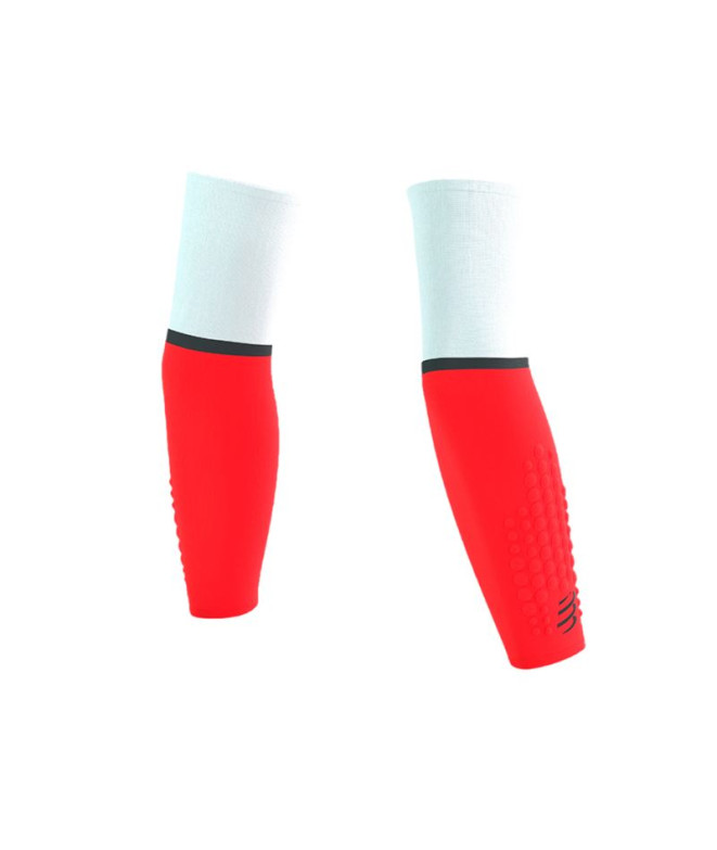 Panturrilheira Running Unissex from Compressport Armforce Ultralight Branco/Vermelho