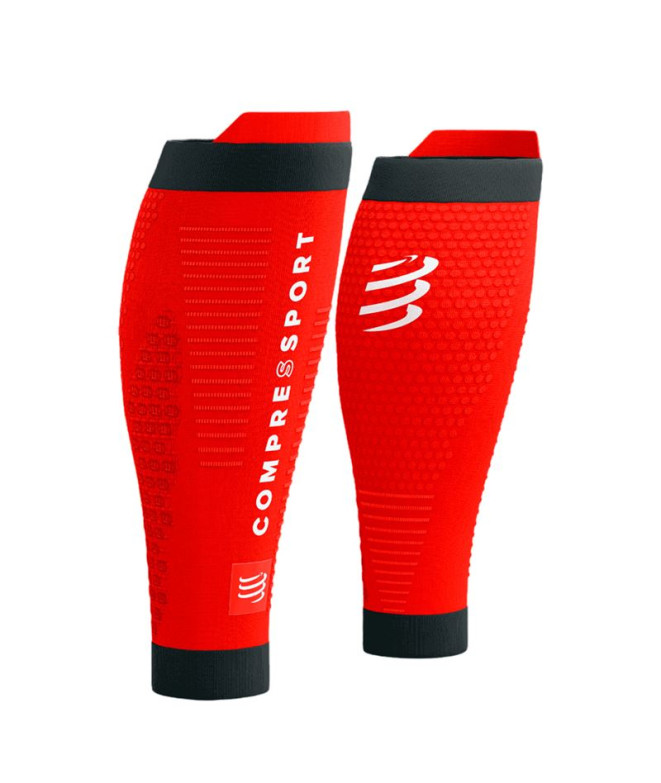 Running Unisexe Compressport R2 3.0 Calf Sleeves Rouge/Blanc