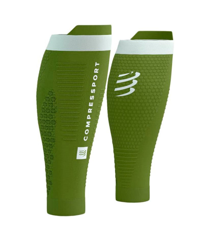 Running Unissex Mangas de panturrilha de Compressport R2 3.0 Woodbine/White Refl