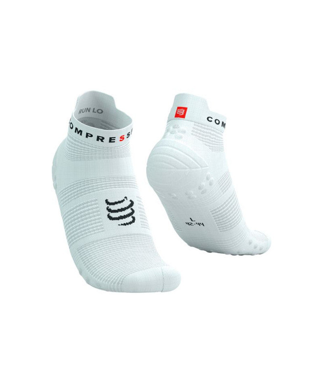 Chaussettes Running de Compressport Pro Racing v4.0 Run Low Blanc/Noir